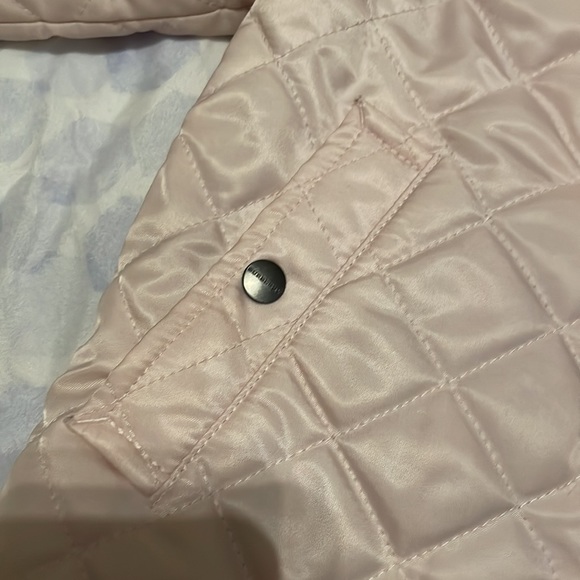 Burberry Girls Toddler 2Y Pink Classic Plaid Reversible Hood Quilted Jacket - Picture 8 of 9